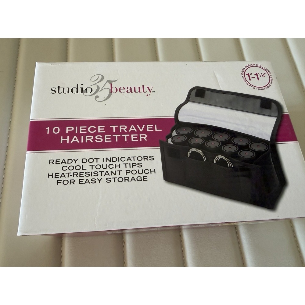 Studio 35 Beauty 10-Pc Travel Curler Hairsetter 1"-1-1/4" #SWHS6500N1-NEW
